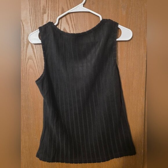 Black Ribbed Tank Top - Picture 2 of 2